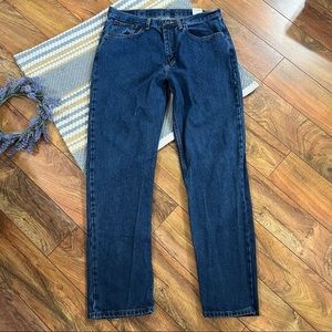 Magellan outdoors dark wash relaxed straight denim jeans
